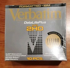 *New Sealed* Verbatim Datalife Plus 10 2HD Floppy Disks MD2-D IBM Teflon Coated picture