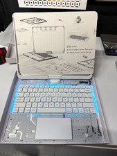 lambasa Clear Keyboard Folio Case iPad Pro 13 M4/M5 Rotating BT White picture