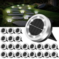 Mini Solar Ground Lights Outdoor 24 Pack Waterproof Upgraded Anti-Rust Solar ... picture