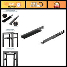 Universal 1U Rack Mount Rails - 4-Post Adjustable Shelf for Server, AV, IT Equip picture