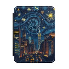Starry Night Van Gogh Inspired Cityscape Kindle Case | Night Sky Urban Skyline picture