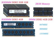 Lot Nanya 4G 2G 1G PC2/3 5300 6400 DDR2 667 800 DDR3 1333MHz Laptop Memory RAM @ picture
