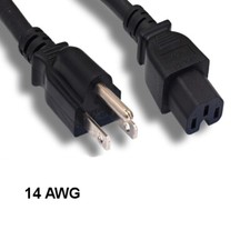 [Lot10] 3Ft Black Power Cord NEMA 5-15P to IEC60320 C15 14AWG 15A/125V Data Cent picture