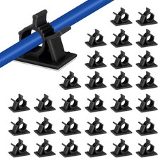 30Pcs Black Adjustable Cable Clips,Adhesive Wire Management Clips picture