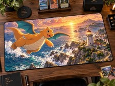 Dragonite Pokemon TCG Playmat, Anime Gaming Mouse Pad & Desk Mat Accessories picture