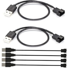 6pcs Usb To 3pin/4pin Pwm 5v Usb Sleeve Fan Power Adapter Cable Usb To 3pin/4pin picture