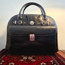 McKlein Roseville Women's Black Leather Rolling Laptop Briefcase – 15.6