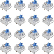 20Pcs Blue Switch,3 Pin 50Gf Clicky Accurate Typing Dustproof Pre Lubed Key Swit picture