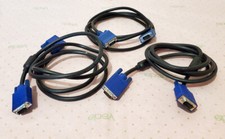 Computer Monitor VGA Cables Set of 3, 6' Male to Male Connectors PC LCD  picture