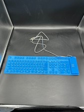 Blue USB Flexible Silicone Roll-Up Keyboard Full Size Waterproof -Tested picture