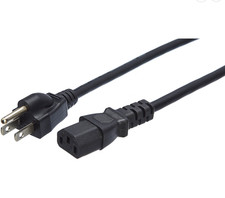 Amazon Basics 12 Ft 3.7 m Black Computer Power Cord Cable - NEW IN BOX picture