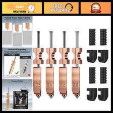 4PCS Quick-Swap Copper Alloy Nozzles 0.25/0.4/0.6/0.8mm for 3D Printers - Harden picture