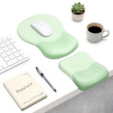Ospelelf Mouse Pad with Wrist Rest Set Foam 17.1 x 2.9 inches, Light Green picture
