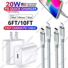 20W PD Wall Adapter For iPhone 14 13 12 11 Pro Max XR Fast Charger Type C Cable picture