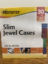 Memorex CD Slim Jewel Cases 30PK In 5 Different Colors NEW SEALED picture