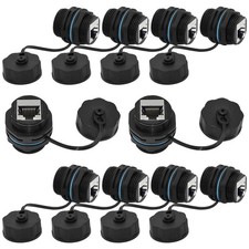 10PCS Shielded RJ45 Coupler, IP68 Waterproof CAT6, black picture
