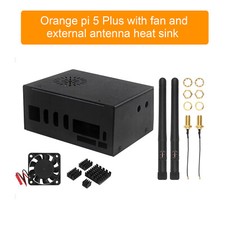 Fit for Orange pi 5 Plus metal cooling case with fan and external antenna WIFI picture