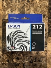 New Sealed Epson 212 Black Ink Cartridge T212120 Exp 01/2023 Genuine Sealed Box picture