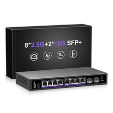 10 Port 2.5Gb Unmanaged Ethernet Switch with 8* 2.5G Base-T Ports + 2* 10G SF... picture