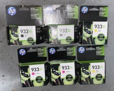 HP 932XL Black Ink Cartridges (2 PACK), 933XL Magenta & Yellow Ink (4PK -2 Each) picture