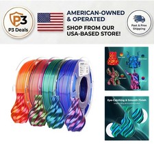 Elegant Dual Color Silk PLA Filament for 3D Printing - 4 Spool Set 1.75mm picture