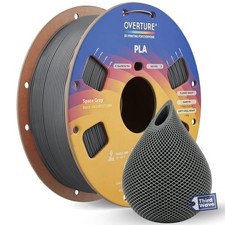 Overture PLA Gray 3D Printer Filament 1.75 mm for FDM Printers OVPLA175 picture