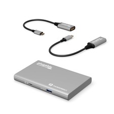 Plugable USB4 Hub Bundle with 2X USB-C to 4K HDMI Adapters, 5-in-1 Grey picture