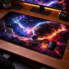 Galaxy Space Gaming Mouse Pad Lava Planet Nebula Large Desk Mat Gamer Gift XXL picture