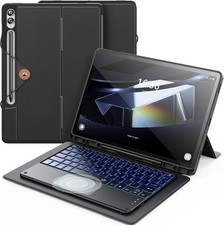 INFILAND Keyboard Case Samsung Galaxy Tab S10+ S9+ S9 FE+ 12.4 Black Backlit picture