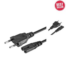 Reliable 6FT Euro C7 Power Cord - 2 Prong Non-Polarized Connector for Devices picture