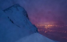 Landscape nature mountains mist cityscape winter lights Custom Gaming Mat Desk picture