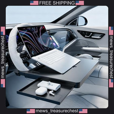 Car Steering Wheel Tray Laptop Desk with Adjustable Angles and Extension Trays picture
