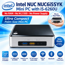 Intel NUC6i5SYK Mini PC i5-6260U WiFi Bluetooth DDR4 No RAM M.2 SSD Power Supply picture
