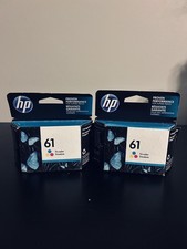 Lot of 2 Genuine HP 61 New Tri-Color Ink Cartridges Date: May 2023  picture