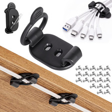 20 Pack Cable Management Clips, Adhesive Cord Organizer-Black picture