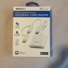 Vivitar Apple Universal Card Reader * Mobile SD MicroSD iphone ipad * White picture