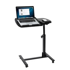 Overbed Bedside Desk Mobile Rolling Laptop Stand Overbed Table with Wheels Black picture