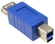 USB 3.0 SUPERSPEED TYPE A FEMALE SOCKET TO B MALE PLUG CABLE ADAPTER , CONVERTER picture