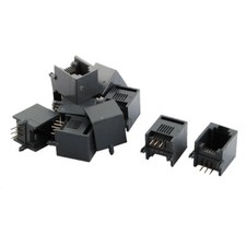 RJ12 6P6C Female PCB Mounting Modular Jack Telephone Connector 10pcs picture