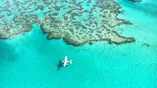 Landscape nature far view sea clear water airplane Custom Gaming Mat Desk picture