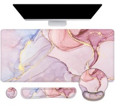 4in1 Large Ergonomic Gaming Desk Mat Keyboard Mouse Pad Wrist Rest Set picture