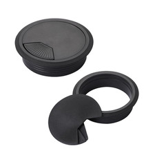 2PCS Black Cable Grommets Desk Hole Cover 60Mm 2-3/8 Inch Desk Hole Grommet Tabl picture