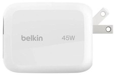 Belkin UltraCharge Retractable GaN Wall Charger - 45 W -2.60 ft Model WCH023DQWH picture