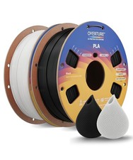 OVERTURE PLA Filament 1.75mm 3D Printer Filament, 2kg 2KG, Black & White picture