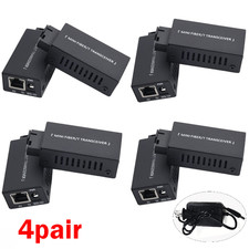 4Pair Fiber Media Converter Gigabit 100/1000Mbps 20Km SC to RJ45 With Sockets picture
