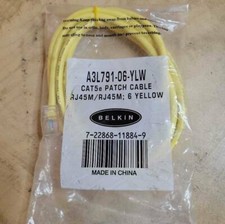 Belkin CAT5e Patch Cable 6 Ft A3l791-06-YLW RJ45M/RJ45M Yellow Ethernet picture