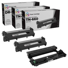 LD  3pk Comp Black Cartridge & Drum for Brother Toner TN660 DR630 TN-660 DR-630 picture