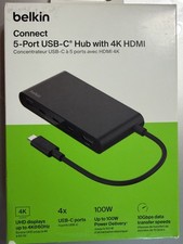 Belkin - 5-Port Hub w/ 4K HDMI, 7.8 inch tethered USB-C cable picture