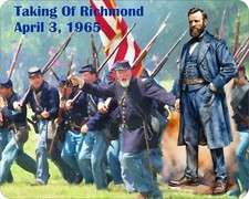 Civil War Takin Of Richmond By General Grant  Mouse Pad  7 3/4  x 9