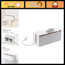 Cable Management Box - Cord Organizer with Lid, Minimalist Storage for Office, A picture